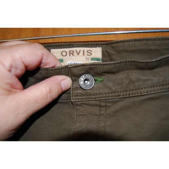 ORVIS 1856 Pants 5 Five Pocket Stretch Twill Mens Size 42x34 Olive - Picture 5 of 10